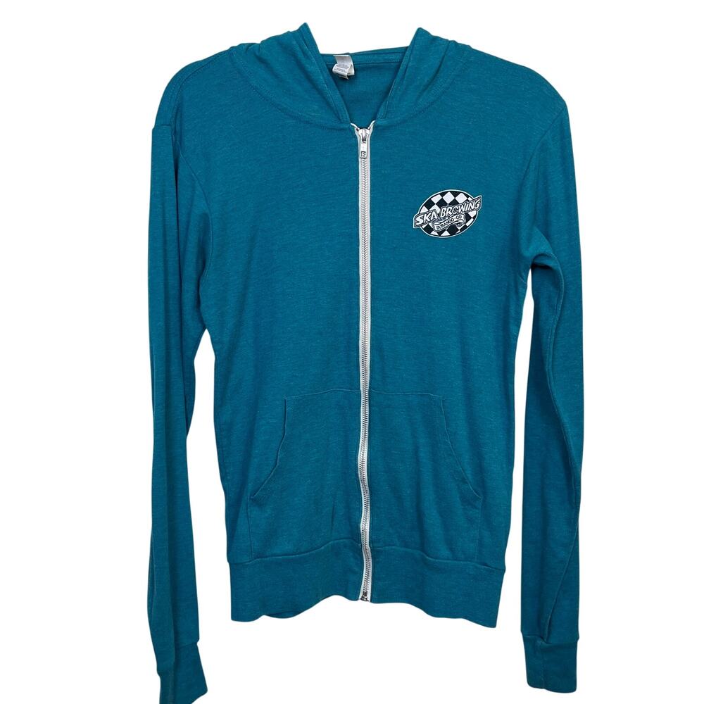 Ska Brewing Bella Canvas Teal Zip Up Hoodie Unisex Small Durango Colorado